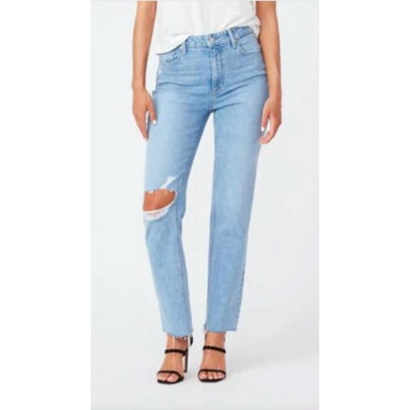 NEW PAIGE women's stella straight leg denim in gnarly destructed - Picture 2 of 3